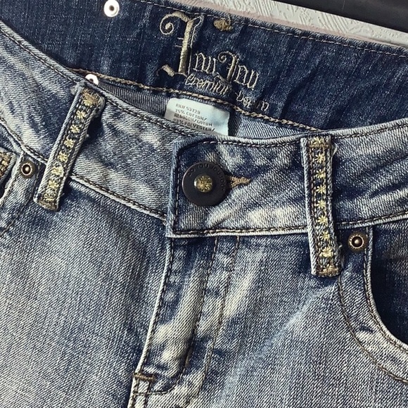 JouJou - Sz 9 / 10 - wide leg - shimmer sparkle embroidery Jeans - see video - Picture 7 of 10